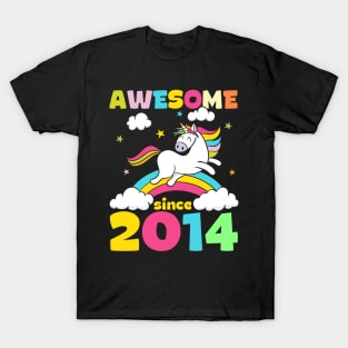 Cute Awesome Unicorn Since 2014 Funny Gift T-Shirt